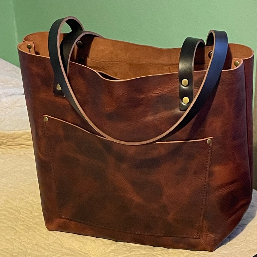 Portland Leather Goods medium classic tote in Lava 🌋